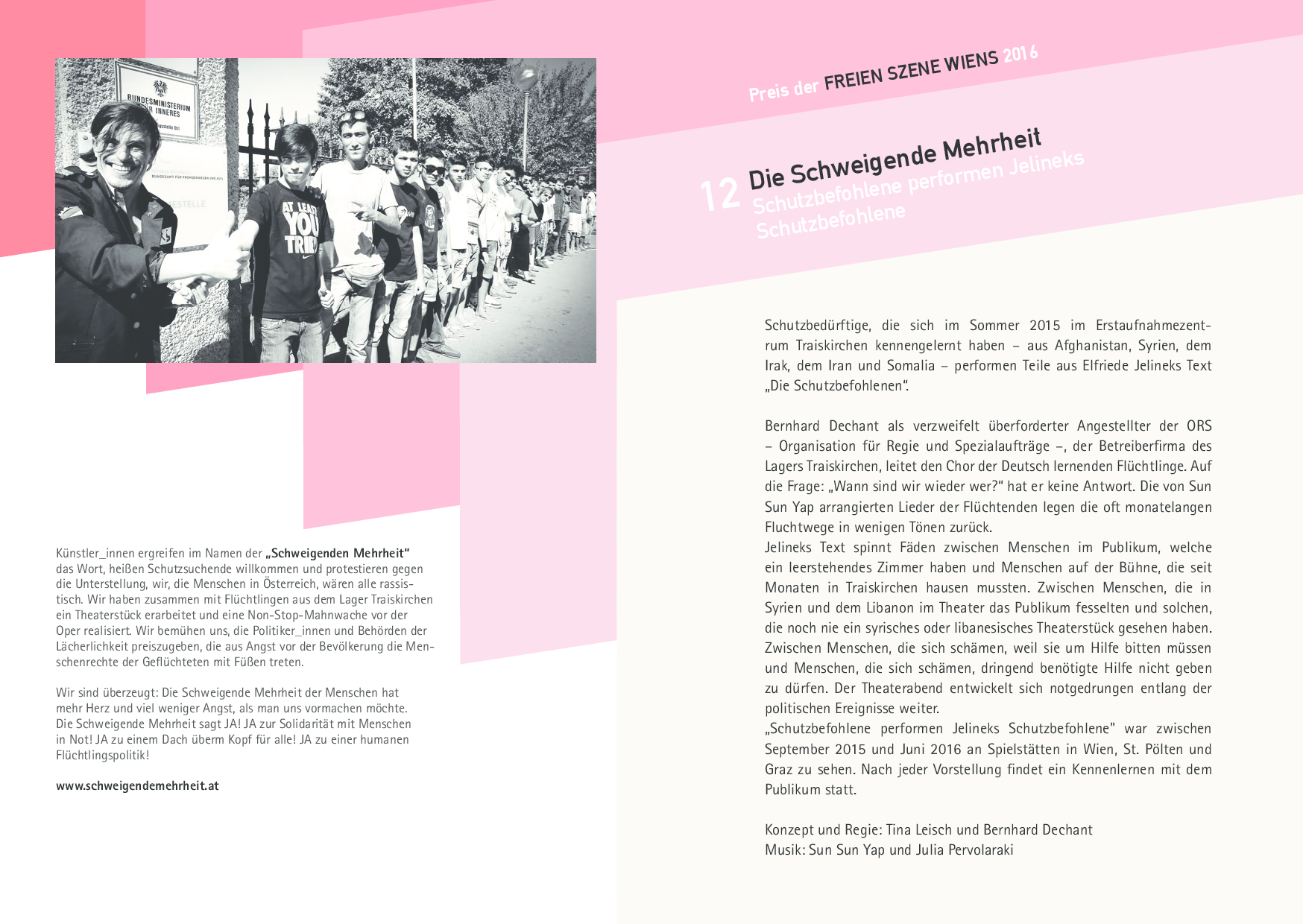 Die Schweigende Mehrheit: "Schutzbefohlene performen Jelineks Schutzbefohlene"