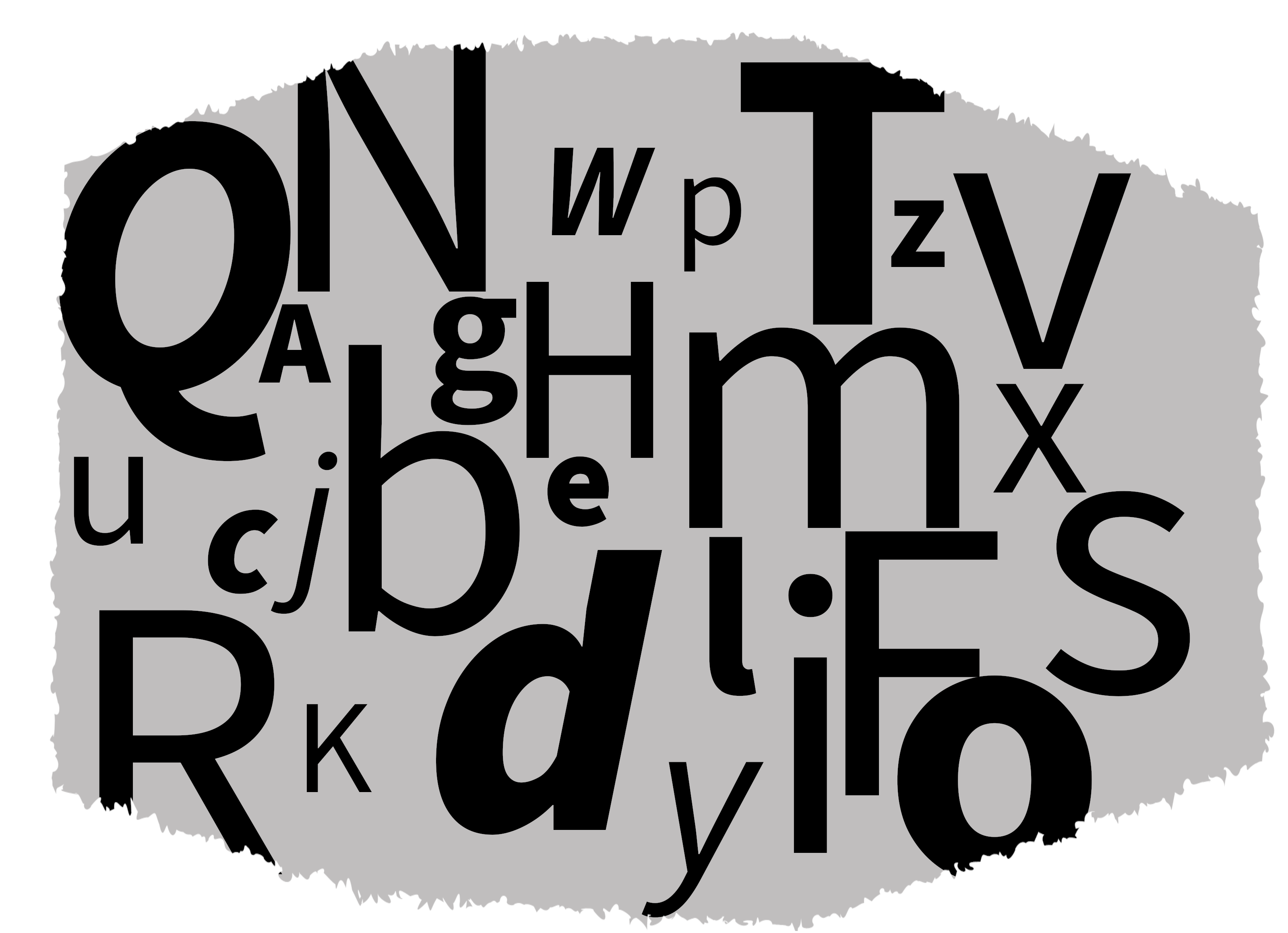 Ein Gewirr aus Buchstaben